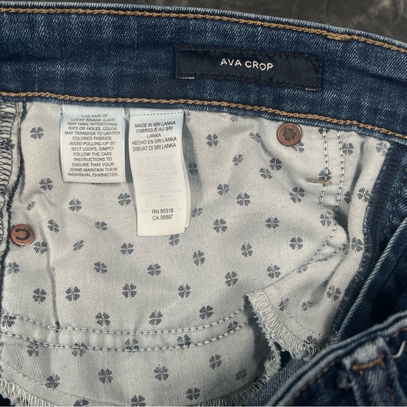 Lucky Brand Jeans Women's Blue Mid Rise Ava Crop Denim Size 8 - Picture 10 of 11